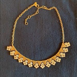 J Crew Gold Triangle Sparkle Necklace